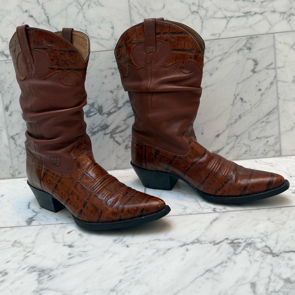 Vintage Ariat Brown Leather Cowgirl Boots